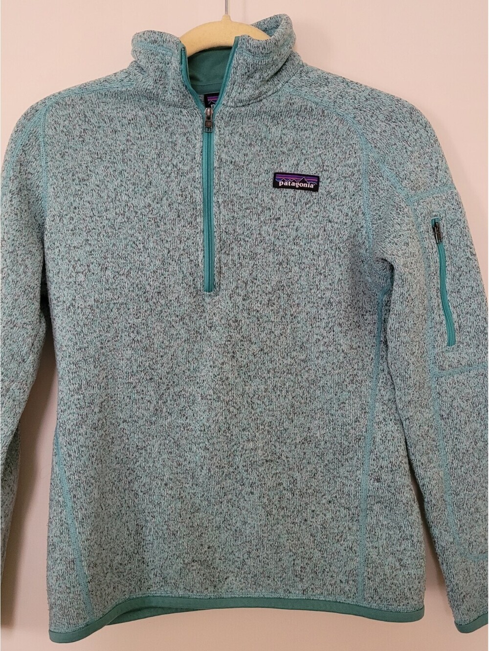 Patagonia Women's Better Sweater 1/4 Zip Sz Sm Green Hiking Outdoors Casual